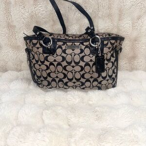 COACH Black and grey Signature Shoulder Bag